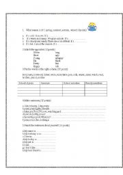 English worksheet: ELEMENTARY TEST