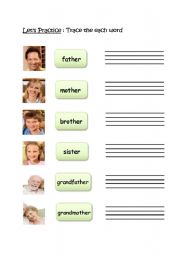 English Worksheet: family members