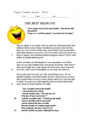 English Worksheet: the best medicine-laughter