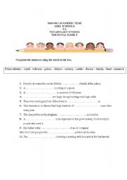 English worksheet: the royal family