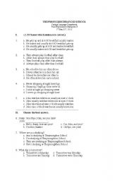 English worksheet: ESL Student-Exam Sheet