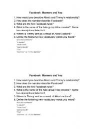 English Worksheet: Facebook Manners and You