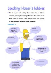 Speaking: Homers hobbies