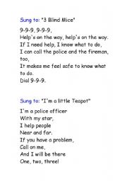 English worksheet: Police Songs