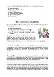 English Worksheet: Successful Small Talk