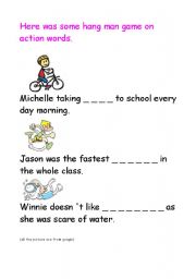 English worksheet: action words