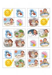 English Worksheet: weather bingo - 24 cards