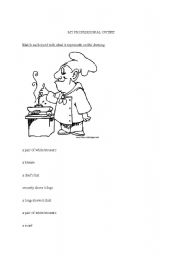 English worksheet: My cook outfit