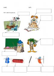 English worksheet: classroom objects