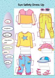 English Worksheet: Sun safety dress up