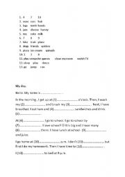 English worksheet: My day