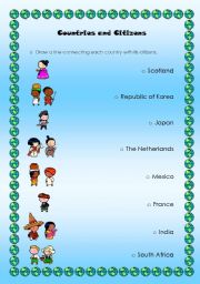 English worksheet: Countries and Citizens 2/2