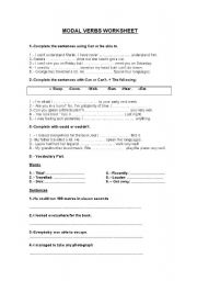English Worksheet:  ENGLISH WORKSHEET ABOUT THE USE OF CAN ,COULD AND BE ABLE TO