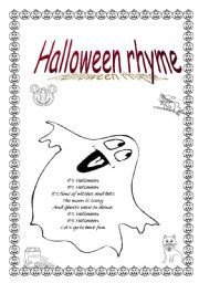 English Worksheet: Halloween rhyme