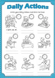 English Worksheet: Daily Actions