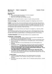 English worksheet: mini language arts lesson 