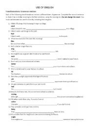 English Worksheet: Use of English