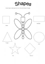 English Worksheet: shape fun