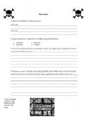 English Worksheet: Holocaust worksheet