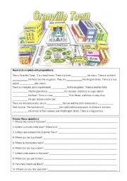 English Worksheet: My town