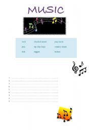 English worksheet: Music