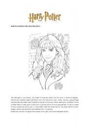 English Worksheet: Hermione Granger reading comprehension 