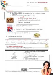 English Worksheet: Proof reading and literary analysis