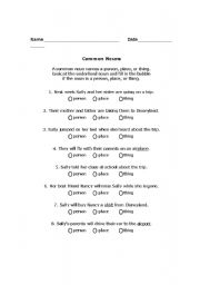 English worksheet: Common Nouns