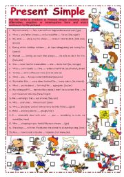 English Worksheet: Present Simple (+ keys)