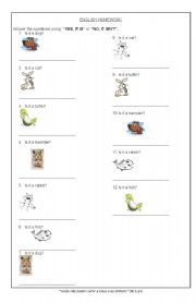 English worksheet: Animals