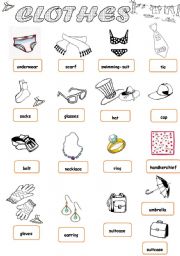 English Worksheet: Clothes 1/1