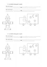 English Worksheet: shapes and numbers