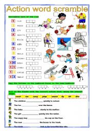 English Worksheet: ACTION Word Scramble