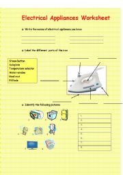 Electrical Appliances Worksheet