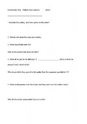 English Worksheet: Examination day - Twilight zone TV episode worksheet.