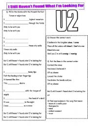 English Worksheet: U2-I Still Havent Found What Im Looking For