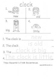 English worksheet: clock