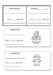 English Worksheet: How old are you