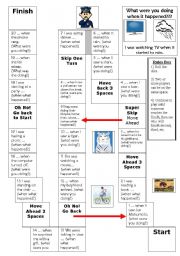 English Worksheet: Past continuous board game 