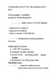 English worksheet: LESSON: demography