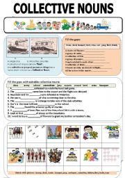 English Worksheet:  COLLECTIVE NOUNS