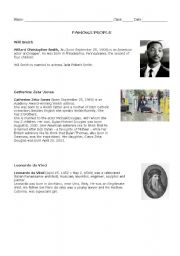 English Worksheet: famous people