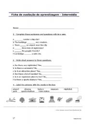 English Worksheet: Ficha de Avaliao de Aprendizagem  