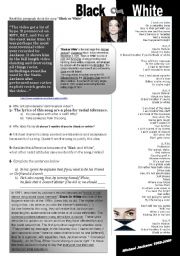 English Worksheet: BLACK & WHITE - Racism