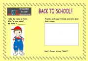 English worksheet: BACK TO SCHOOL