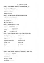 English worksheet: reinforest song