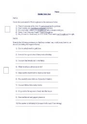 English worksheet: Modal Test