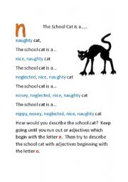 English Worksheet: The School Cat part three