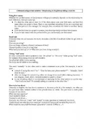 English Worksheet: Telephoning guidelines