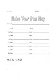 English Worksheet: Make Your Own Map